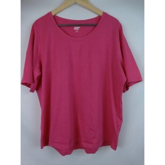 Lands' End Womens Shirt Size 1X Pink Short Sleeve & Sleeveless Tank Top Lot of 2 - Picture 8 of 14